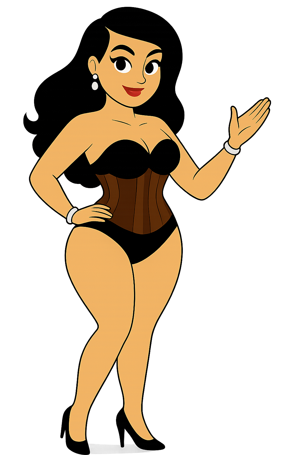 Personaje oficial Nataniel con faja negra y corset marrón